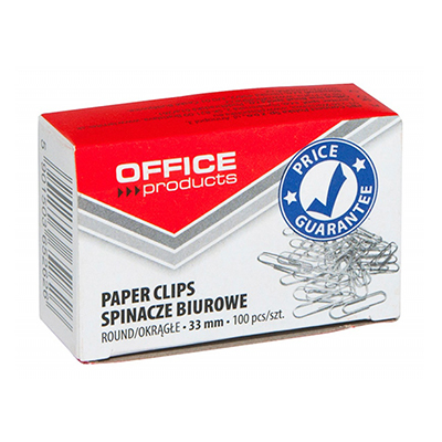 Скріпка 33мм 100шт. кругла 18083315-19 (10) (OFFICE PRODUCTS)